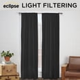 thumbnail image 2 of Eclipse  Cadenza Microfiber Rod Pocket Panel Pair (2 Panels) Black 80x84 84 Inches, 2 of 5