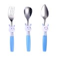thumbnail image 2 of Juego de 3 cubiertos de acero inoxidable para niños: 1 tenedor seguro para niños, 1 raspador de barro, 1 cuchara sopera, utensilios para niños pequeños, 2 of 8