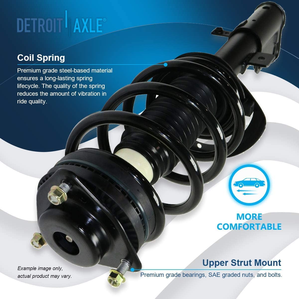 Detroit Axle - Front Struts for 2011-2014 Chrysler 200, 2007-2010 Sebring 2008-2014 Dodge Avenger, Complete 2 Struts with Coil Spring Assembly Replacement Quick Install Ready Shocks