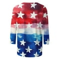 thumbnail image 5 of Womens 4th of July 3/4 Length Sleeve Tops Casual Crew Neck Tunic T-Shirts Funny Graphic Tees American Flag Stars Stripes Shirts Summer Tops Independence Day Patriotic Tees Loose Comfy Blouses, 5 of 5