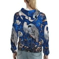 thumbnail image 7 of Honeii Blue Heron Floral Garden Pattern Womens Oversized Hoodies Long Sleeve Sweatshirts Pullover Fall Outfits with Pocket-Large, 7 of 7