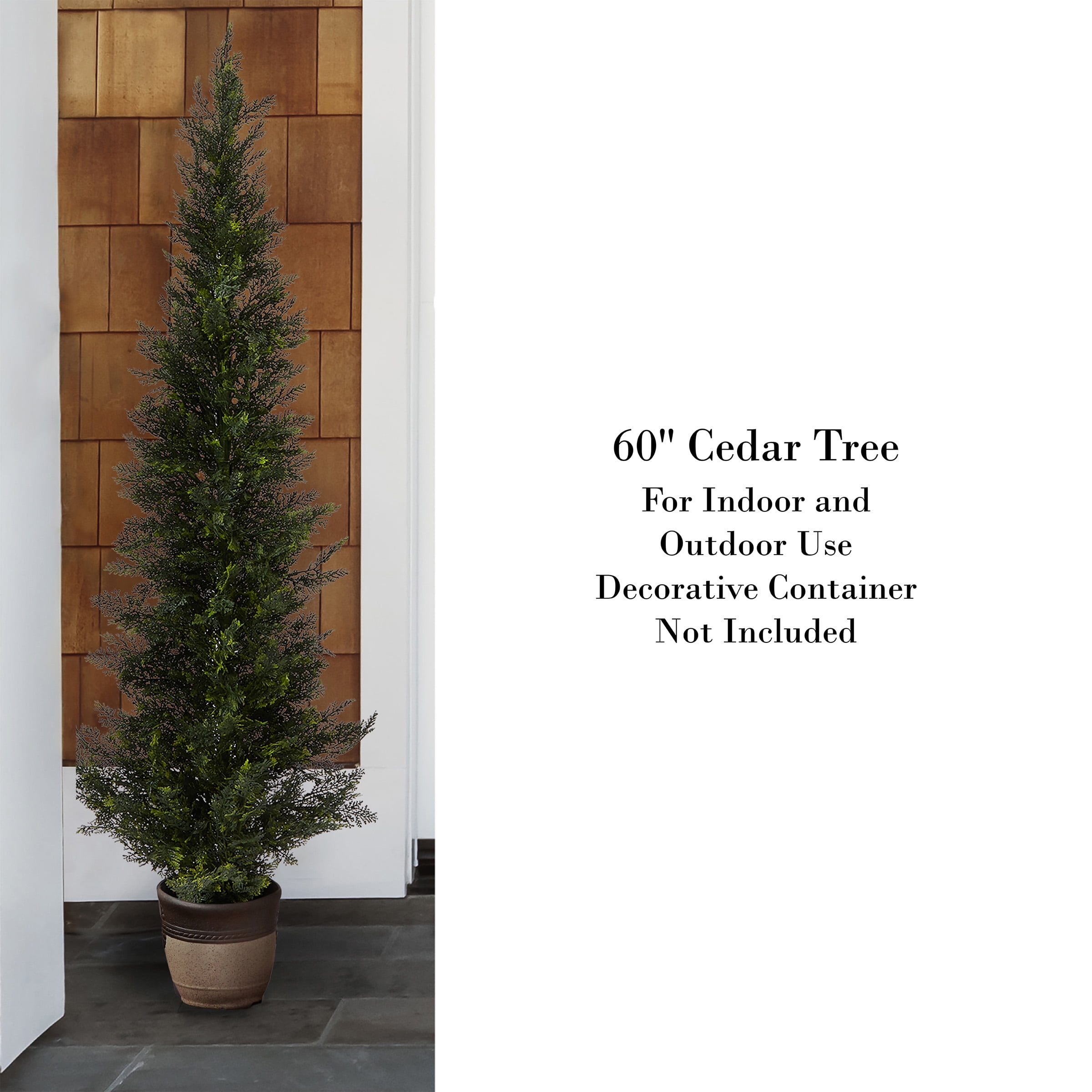 46” Mini Cedar Artificial Pine Tree in Decorative Urn UV Resistant