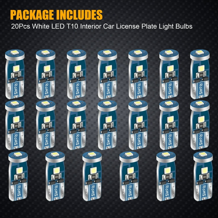 1x T10 LED Bulb 6 SMD 12V White 6500K W5W Signal Flashlight For Auto  Interior Wedge, Side License Plate Lamps 5W5 194 168 From Skywhite, $0.18