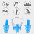 thumbnail image 4 of 4Pcs Waterproof Soft Silicone Swimming Earplugs Earmuff Nose Clips Clamp Set Tools(Blue), 4 of 8