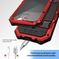 thumbnail image 5 of ELEHOLD Heavy Duty Rugged Case for iPhone 15 Plus,Camera Lens Protection Tempered Glass Screen Protector Hidden Foldable Kickstand Bracket Shockproof Dustproof Armor Case for iPhone 15 Plus,Red, 5 of 7