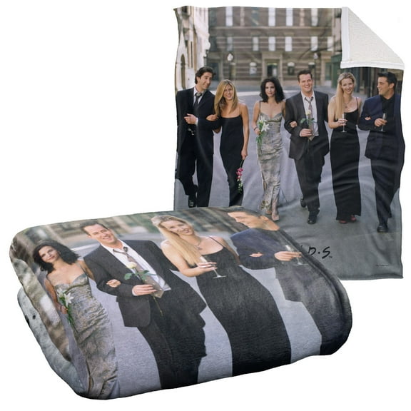 LOGOVISION Friends Blanket, 50Inx60In, Fancy Walk Silky Touch Sherpa Back Super Soft Throw Blanket