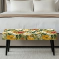 thumbnail image 3 of Jiueut Daisy Oil Painting Pattern Dining Bench Cover, Removable Rectangle Dining Chair Slipover Machine Washable Bench Seat Protection for Dining Room, Kitchen, Bedroom, 3 of 7
