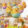 thumbnail image 4 of Todaioua 12pcs Cute Easter Bunny Egg Hanging Ornament 2D Flat Wooden Keychain Pendant for Car Rearview Mirror Backpack Window Wall Holiday Decoration Colorful Wooden Ornaments Gift Set, 4 of 8