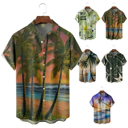 

Men s Short Sleeve Button Down Tee Shirts Regular Relaxed-Fit Bowling Shirts Up to 8XL