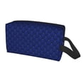 thumbnail image 2 of Goofa Navy Blue Printed Toiletry Bag with Handle,Large Capacity Travel Makeup Cosmetic Bag for Women, Carry on Airport Airline Compliant Bag, 2 of 9