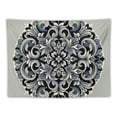 thumbnail image 5 of GOSMITH Clover Elegant Floral Flower Lucky Four-Leaf Clover Teal Grey White Wall Decoration Tapestry Painting, 5 of 6