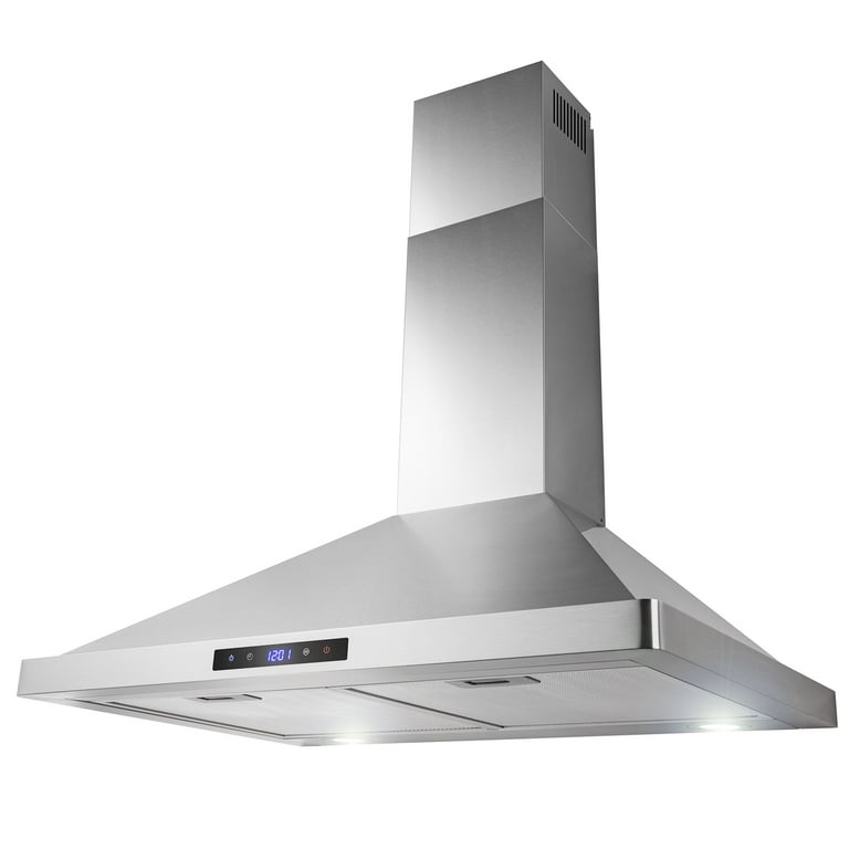 IKTCH Range Hood 30 Inch Wall Mount 900 CFM Ducted/Ductless Convertible,  Kitchen Chimney Vent Hood Stainless Steel with Gesture Sensing & Touch  Control Switch Panel, 4 Pcs Adjustable Lights(IKP04-30) 