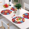 thumbnail image 6 of Ryvnso Colorful Hearts with Stars Round Plate Mats Dining Table Placemat 1 Piece for Holiday Decoration, 6 of 7