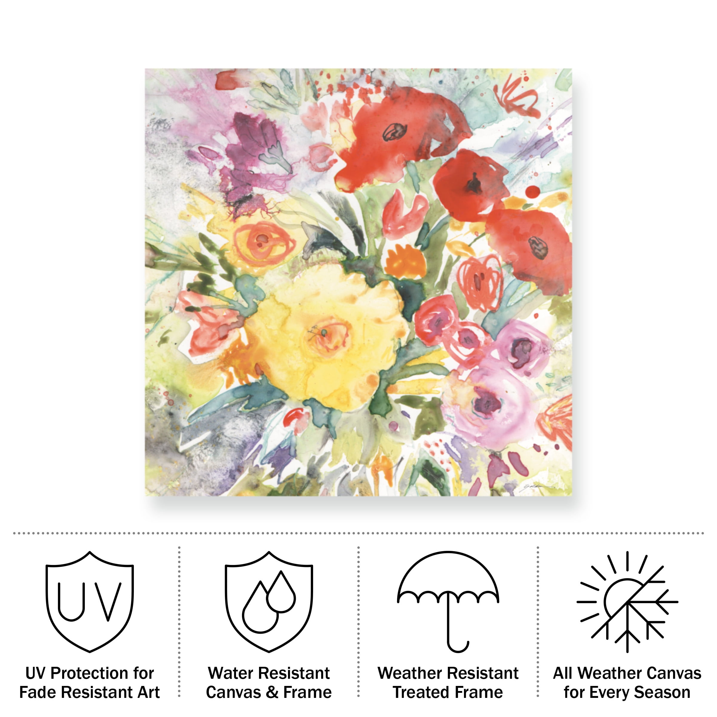 Sheila Golden 'The Birthday Bouquet' Outdoor Canvas