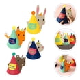 thumbnail image 4 of BRIGHTFUFU 4pcs Sombreros de cumpleaños para niños creativos Tocado con temática de animales DIY (Estilo mixto), 4 of 7