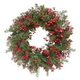 thumbnail image 6 of 18 Inch Winter Christmas Wreath Artificial Pine Needle Wreath with Vibrant Red Berries Cedar Leaves for Front Door Indoor Outdoor Holiday Decorations Xmas Home Wall Decor Festive Winter Display, 6 of 8