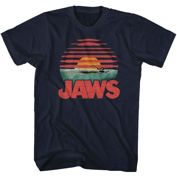 Jaws Sliced Navy Adult T-Shirt