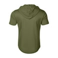 thumbnail image 4 of Men's Casual Short Sleeve Sweatshirt, Loose Breathable Solid Color Jacket with Multiple Pockets and Zipper for Sports and Summer Outings,Army Green,L, 4 of 4