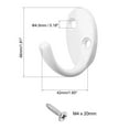 thumbnail image 2 of 10Pcs Wall Mounted Hook Robe Hooks Single Coat Hanger Hanging, Zinc Alloy, White, 2 of 5