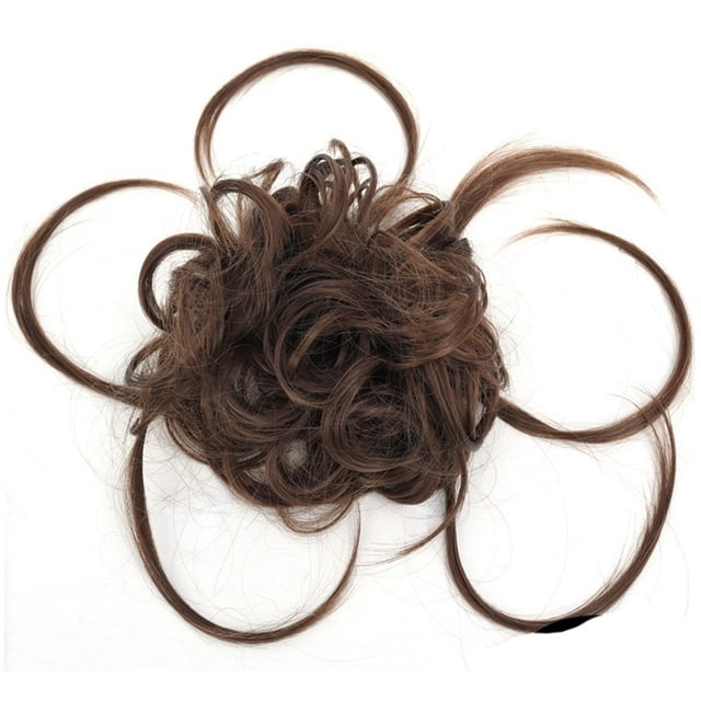 Extensions de Queue de Cheval en Chignon Bouclé avec Bande Élastique Chouchous Longs Synthétiques