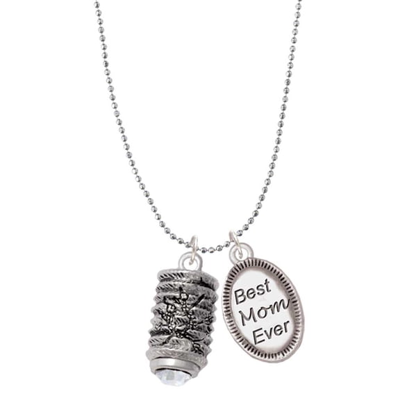 Delight Jewelry Cherry Blossom Chinese Lantern Best Mom Ever Charm Necklace
