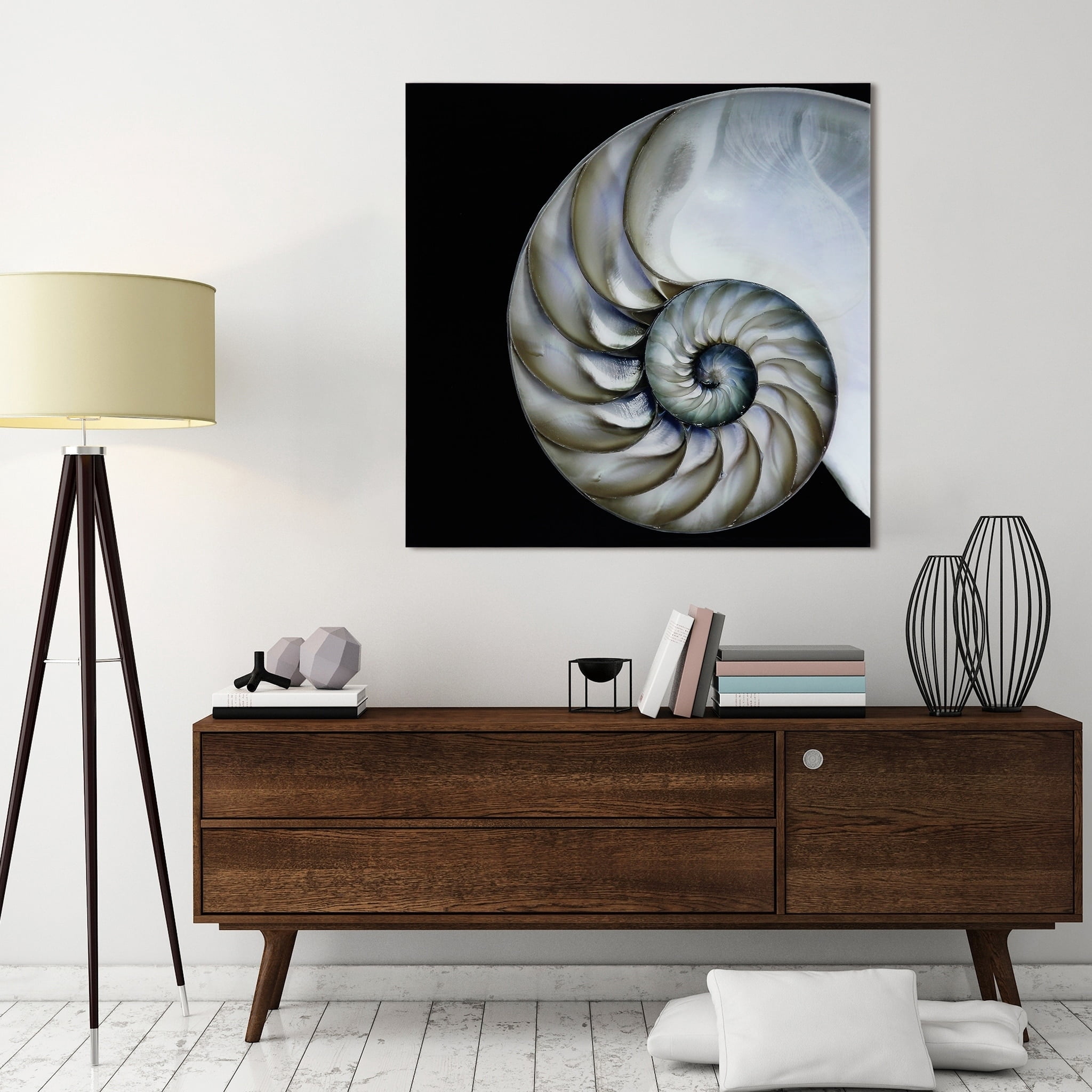 Empire Art Direct Pearly Nautilus Frameless Free Floating Tempered Glass Panel Graphic Wall Art, 36" x 36" x 0.2", Ready to Hang