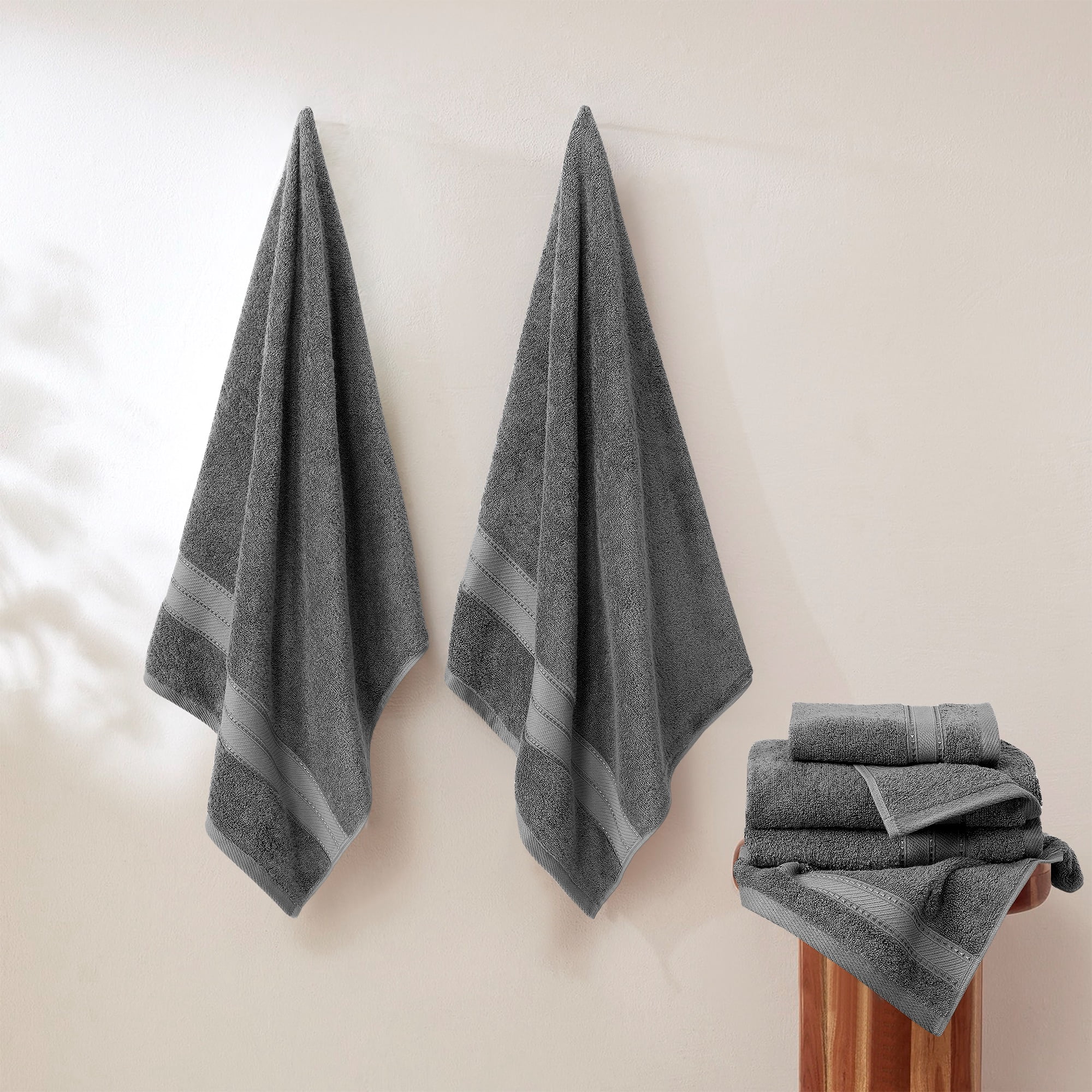 Modern Threads SpunLoft™ 6 Piece Adult Towel Set, Charcoal