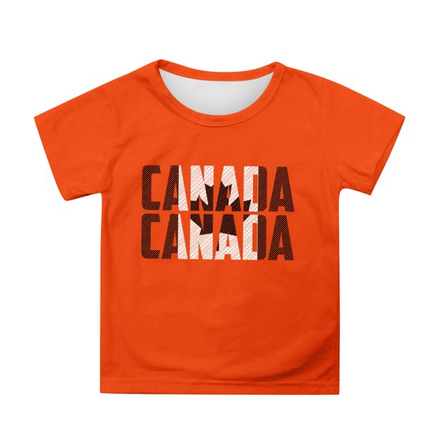 PMVFHDE Canada T-Shirt Imprimé Feuille d'Érable pour la Fête du, T-Shirt à Manches Courtes pour Filles, Col Rond, Coupe Décontractée, Basique