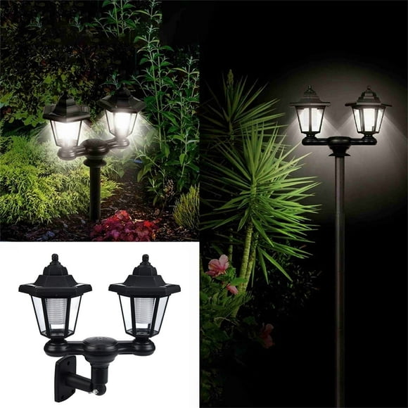 Qiopertar Big holiday Savings! Outdoor Post Lights Waterproofs Decorative Floor Lamp Vintage For Patio Garden Backyard Front/Back Door Two Post Headlights Solar Floor Lamps