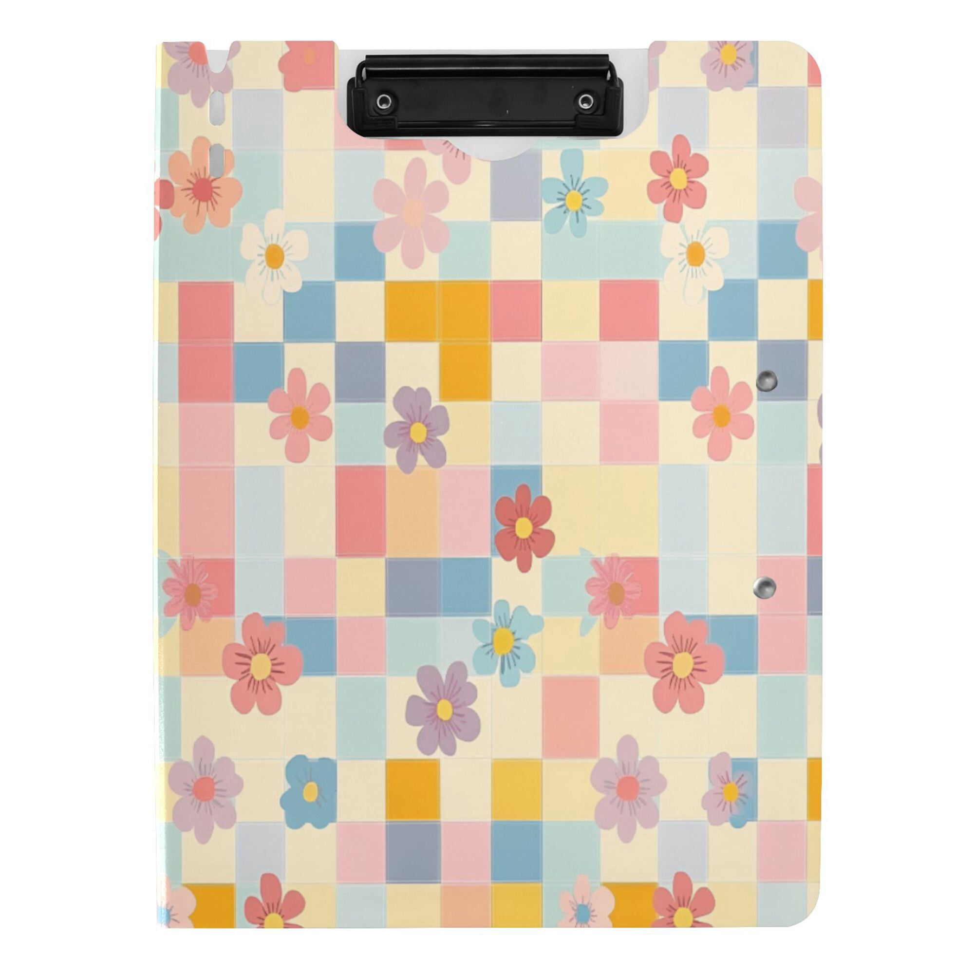 FORMRS A4 Clipboard Folder with Pen Holder Horizontal Foldable School Office Binder, Pink Floral