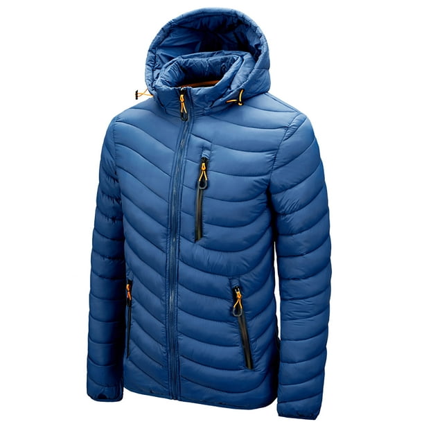 symoid Mens Coats & Jackets- Autumn and Winter Jacket Cotton Risecoat Warm  Jacket Blue XXXXL - Walmart.com
