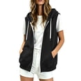 thumbnail image 4 of Mlzmgr Sweatshirts for Women Sleeveless Zip up Jackets Drawstring Hooded Fall Casual Athletic Jackets with Pockets(Medium), 4 of 8