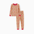 thumbnail image 1 of PatPat Pijamas de bambú para niñas pequeñas y niños (2 piezas, ajustadas) con estampado infantil, 1 of 2