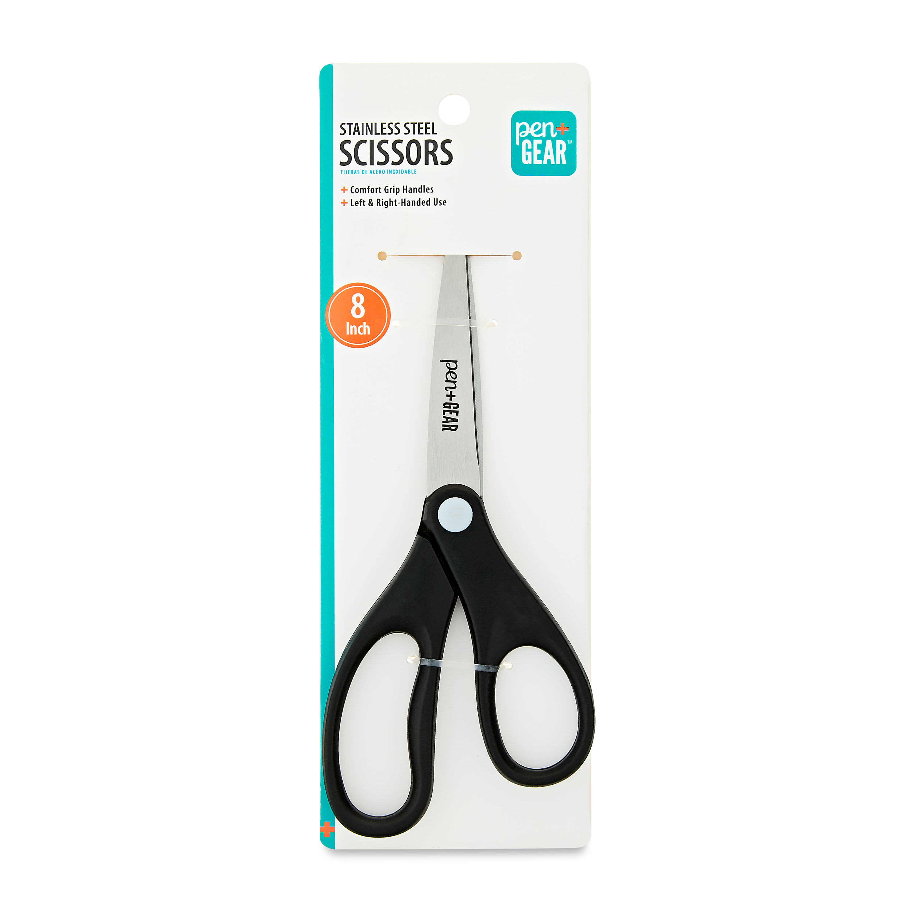 Tijeras Pen+Gear de 8 pulgadas con punta puntiaguda, útiles escolares, negras 7