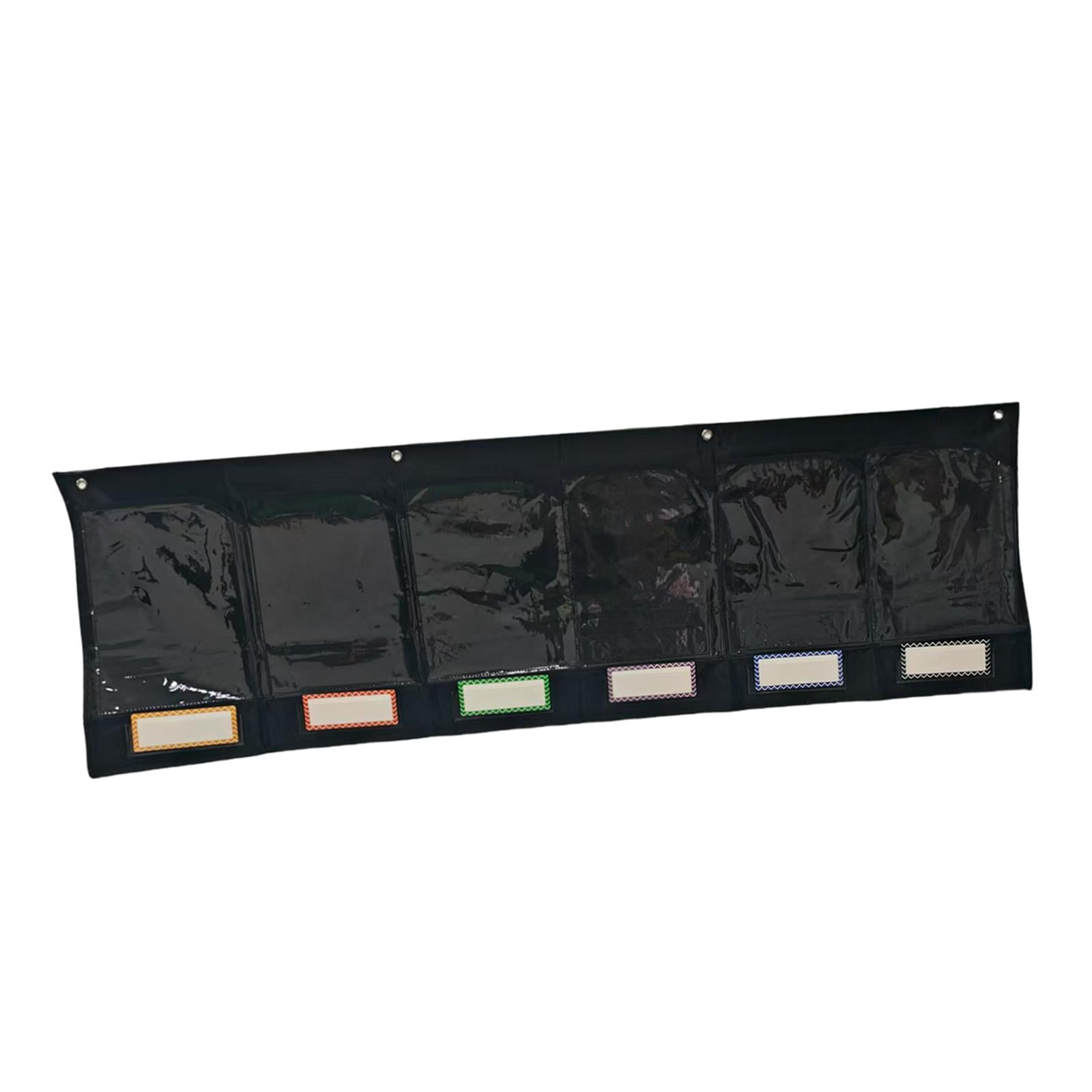CoudarTitie Storage Pocket Chart Black Oxford Cloth File Hanging Paper Organizer for Photo
