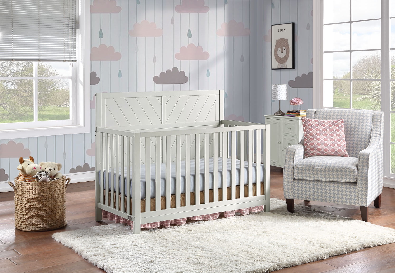 Ti Amo Shiloh 4-in-1 Convertible Baby Crib, Misty Grey