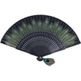thumbnail image 1 of Abanico de Mano Plegable Chino, Abanico Plegable con Diseño de Pavo Real, Abanico de Bambú para Accesorios Nupciales, Bodas, 1 of 4