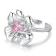 thumbnail image 1 of Anillo de amor de circonita de color metálico irregular para mujer, diseño de nicho, anillo de apertura ajustable para dedo, 1 of 6