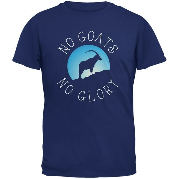 No Guts Goats No Glory Metro Blue Adult T-Shirt - Small
