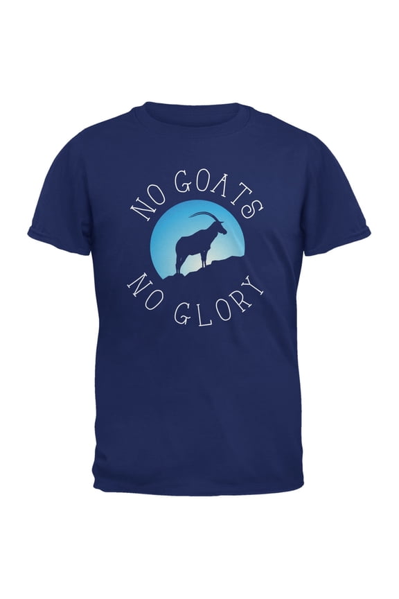 No Guts Goats No Glory Metro Blue Adult T-Shirt - Small