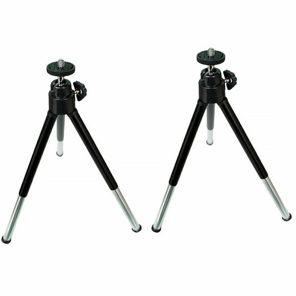 2 Pcs Mini Trépied de Téléphone Portable Trépied Télescopique à Deux Segments Petit Trépied de Photographie de Bureau Support d'Appareil Photo Reflex Numérique pour Amis (Noir)