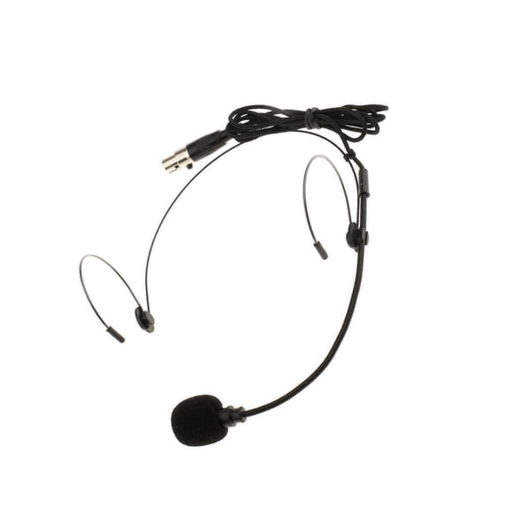 Double Ear Hook Wired Headset Headset 4 Pin Headworn Headworn Microphone Black XLR 3Pin