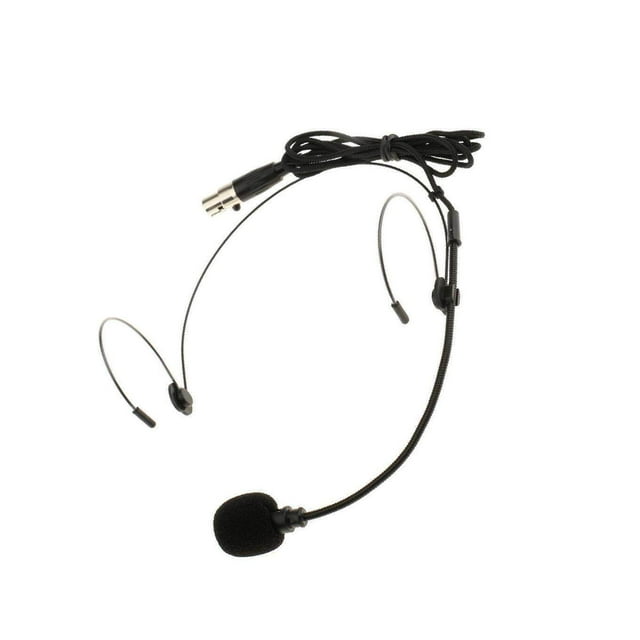 Double Ear Hook Wired Headset Foldable Telescopic Headworn Microphone Black XLR 3Pin