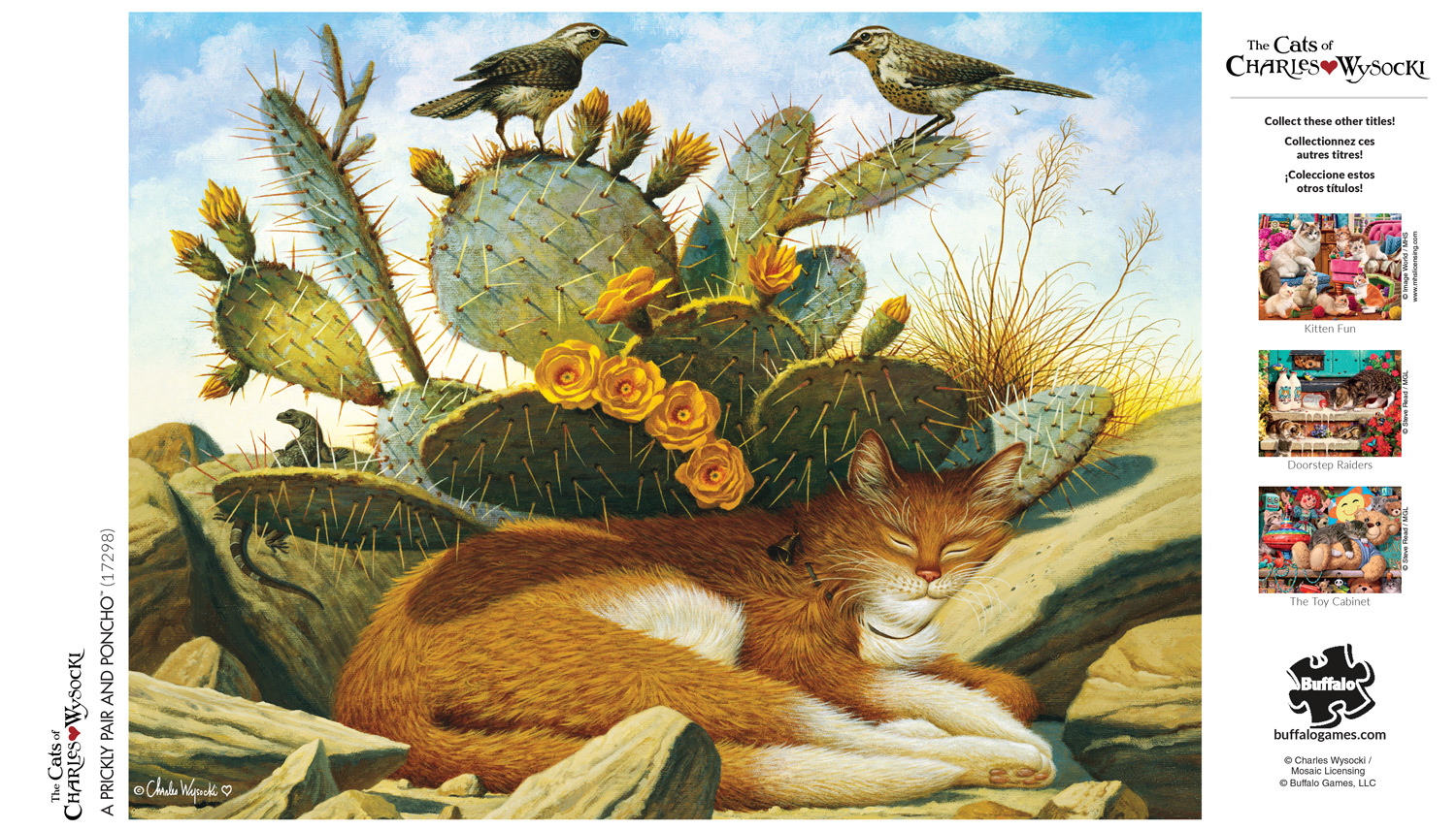 Buffalo Games 750-Piece Cats A Prickly Pair and Poncho Interlocking Jigsaw Puzzle