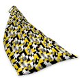 thumbnail image 2 of Yellow and White Lounger Chair Bag, Geometric Design with Triangles Squares and Houndstooh Inspiration, High Capacity Storage with Handle Container, Lounger Size, Yellow Grey Black, by Ambesonne, 2 of 5