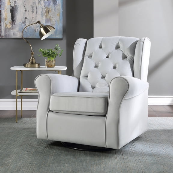Grey Swivel Chair With Glider - High Look And Feel Versatile Lounge