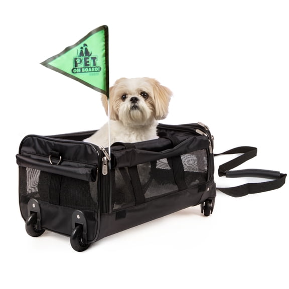 Sherpa Ultimate On Wheels Travel Pet Carrier, Airline Approved & Guaranteed On Board, Black, Large