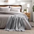 thumbnail image 5 of Bare Home Waffle Blanket - 100% Cotton - Lightweight & Breathable - King/Cal King, Light Gray, 5 of 7