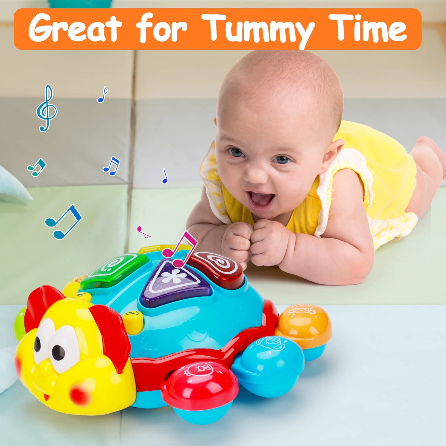 Bilingual Baby Crawling & Walking Musical Toy for 6-18 Months, Light Up ...