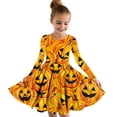 thumbnail image 1 of Robes pour Filles 12-14 Ans Manches Longues Col Rond Robe 4-14 Ans Enfants et Filles Robe Princesse Imprimée Manches Longues Col Rond Multicolore 140, 1 of 4